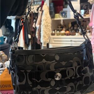Coach Black and Gray Shoulder Bag